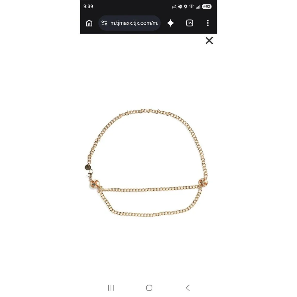 NWT Haute Hippie Style Gold Chain Belt Jewel-Toned Medallion Boho Waist Chain...